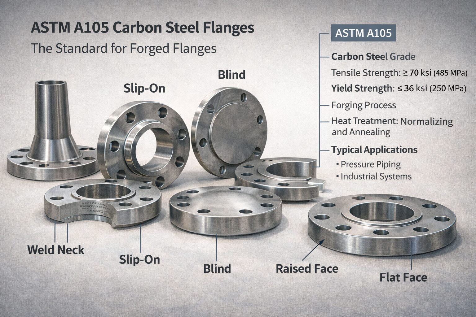 ASTM A105 Carbon Steel Flanges: The Standard for Forged Flanges 1 ASTM A105 Carbon Steel Flanges- The Standard for Forged Flanges