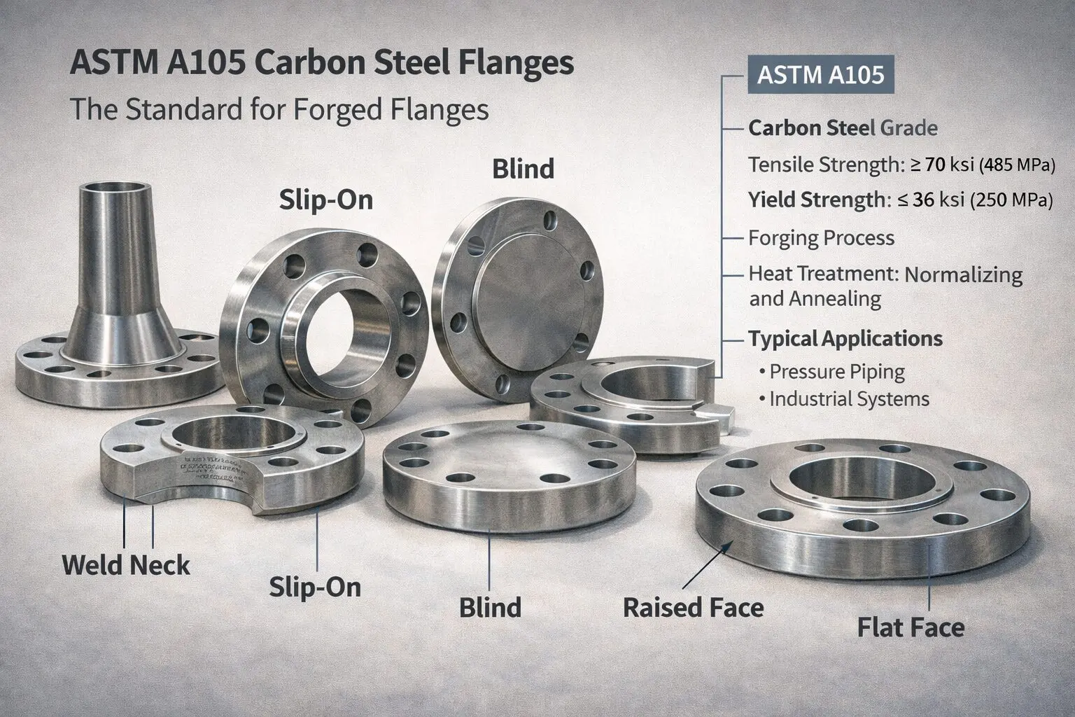 ASTM A105 Carbon Steel Flanges- The Standard for Forged Flanges